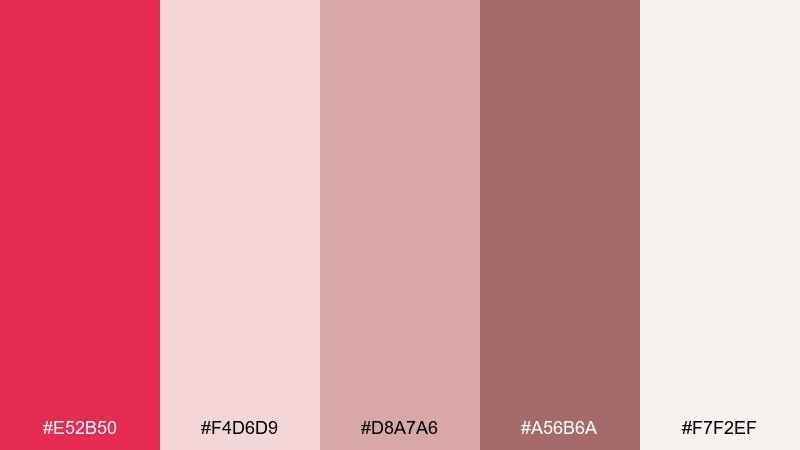 blush clay minimal amaranth color palette with hex codes