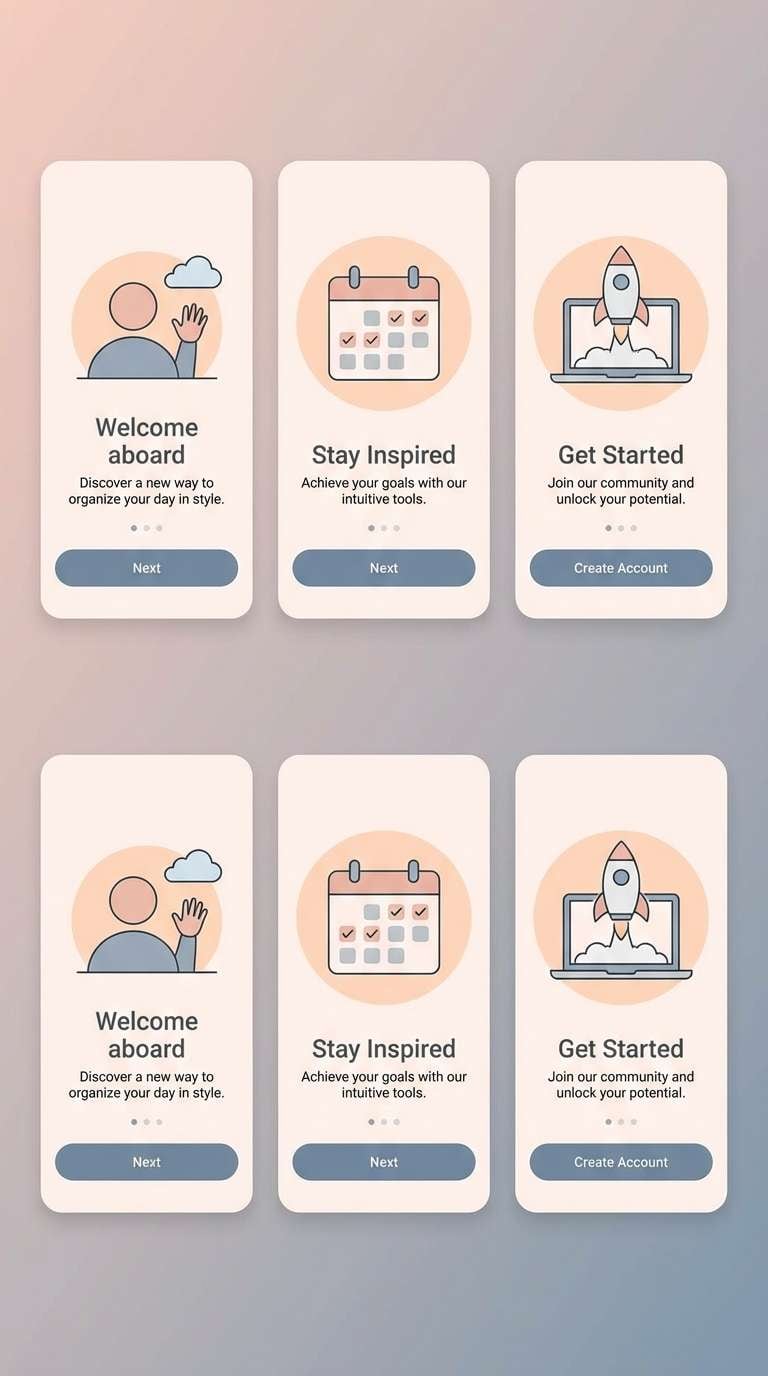 cool blush onboarding ui