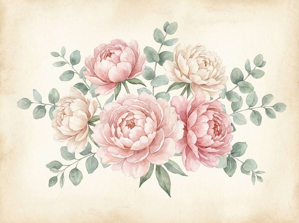 blush floral watercolor art