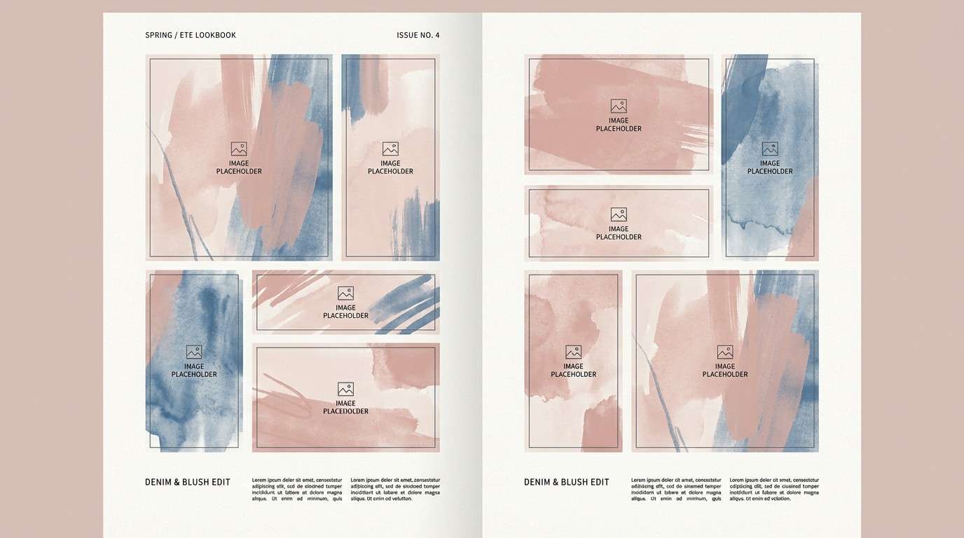 blush denim lookbook layout