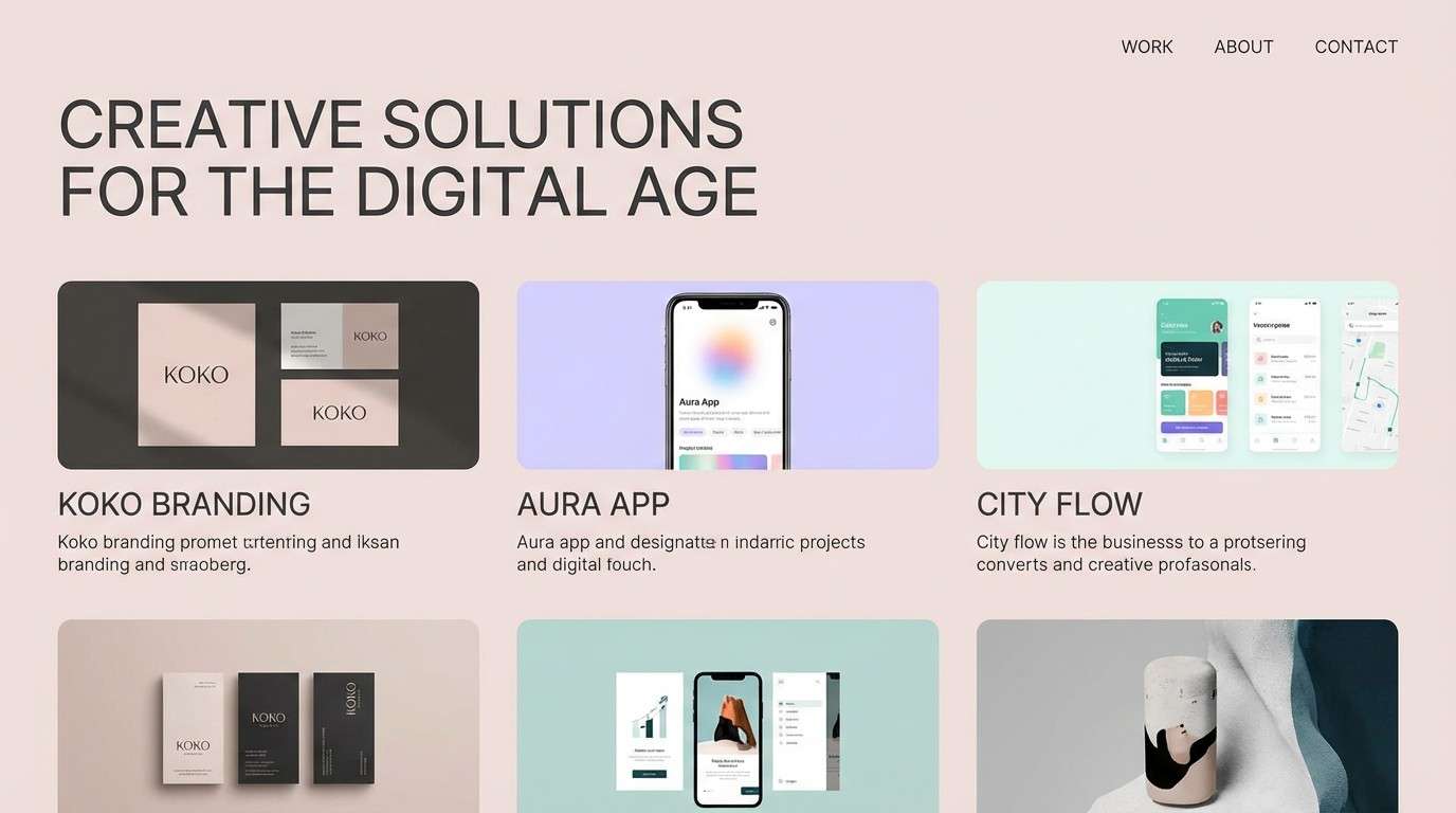 minimal portfolio ui mockup