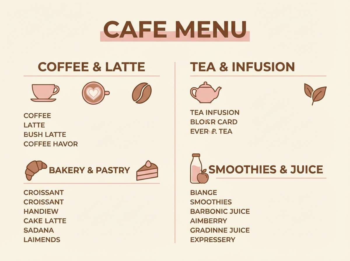 cozy cafe menu design