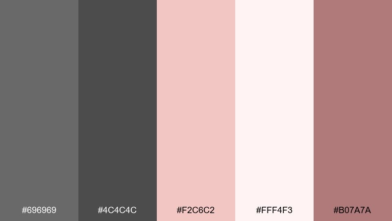 blush concrete dim gray color palette with hex codes