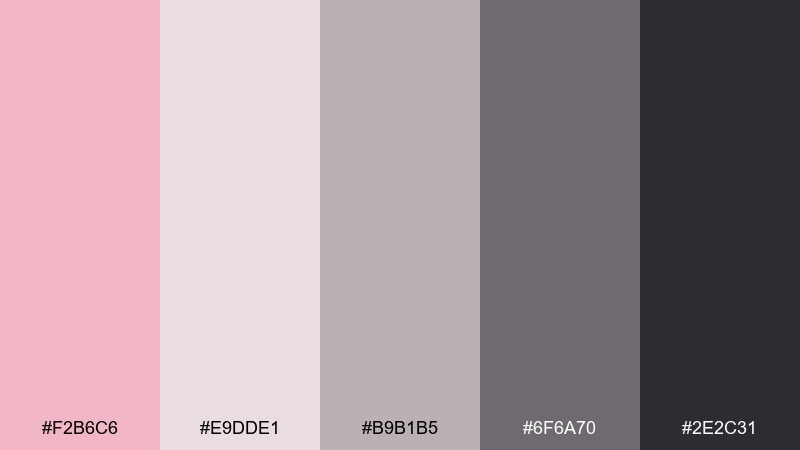 blush concrete color palette with hex codes