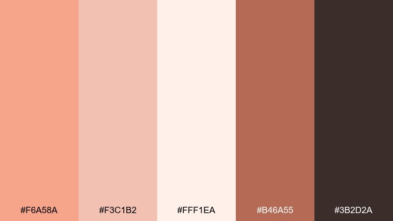 blush copper color palette with hex codes