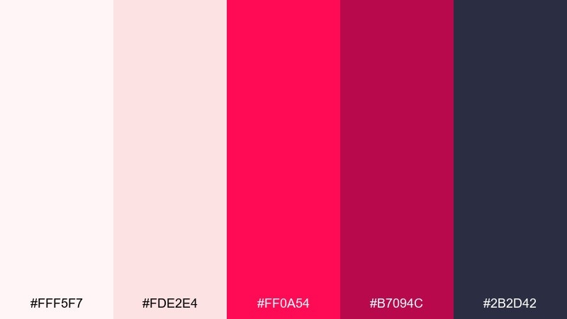 blush crimson studio color palette with hex codes