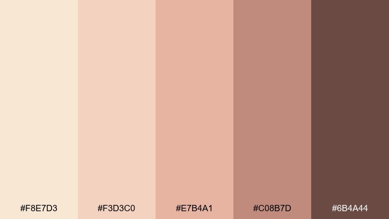 blush drift champagne beige color palette with hex codes