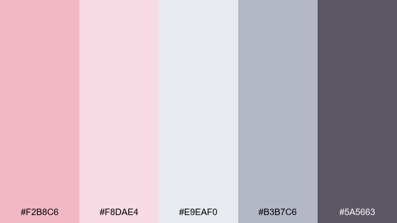 blush frost winter blush color palette with hex codes