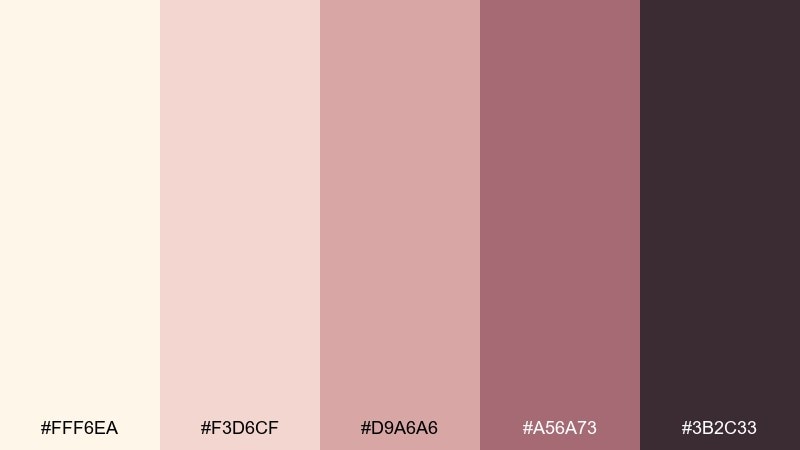 blush galaxy cosmic latte color palette with hex codes