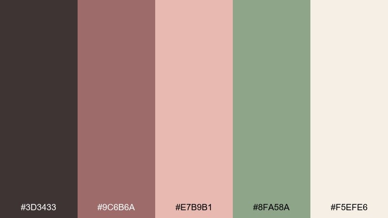 blush garden gate art nouveau color palette with hex codes