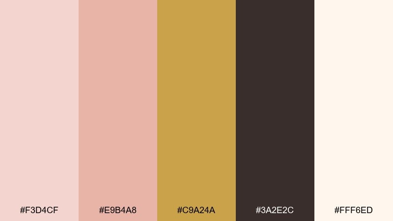 blush gold veil art deco color palette with hex codes