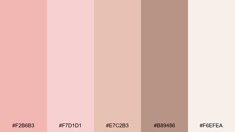 blush latte neutrals blush color palette with hex codes