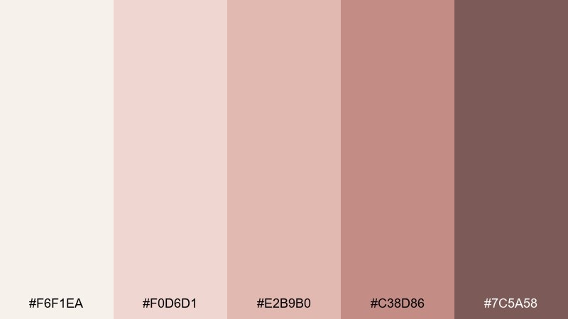 blush linen magnolia color palette with hex codes