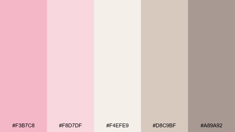 blush linen color palette with hex codes