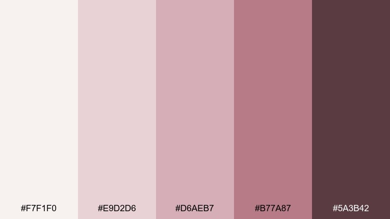 blush luster pearl color palette with hex codes