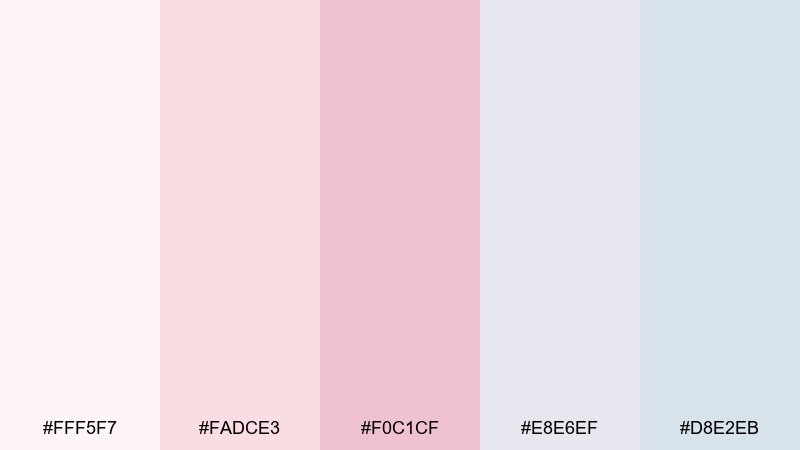 blush minimal light color palette with hex codes