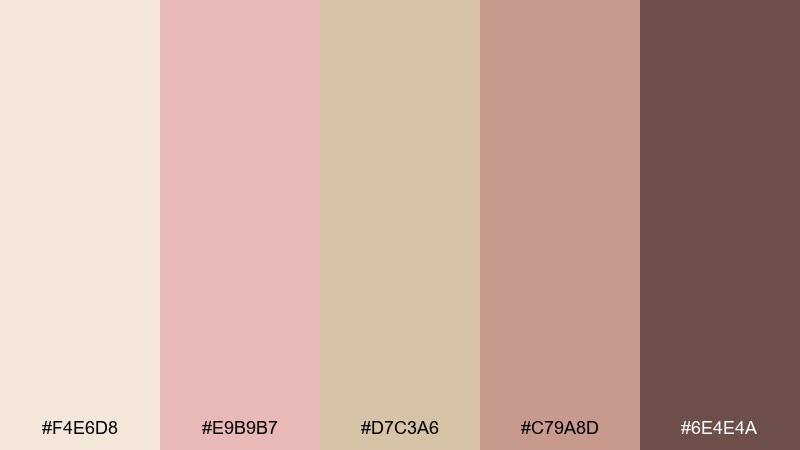 blush oat latte color palette with hex codes