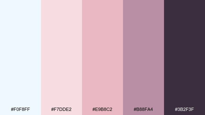 blush porcelain alice blue color palette with hex codes