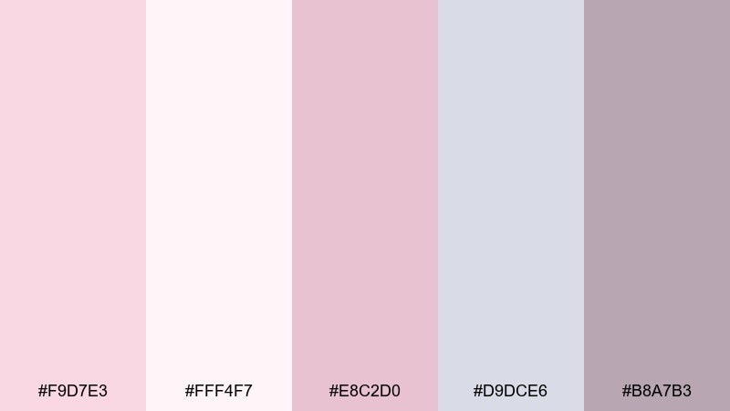 blush porcelain color palette with hex codes