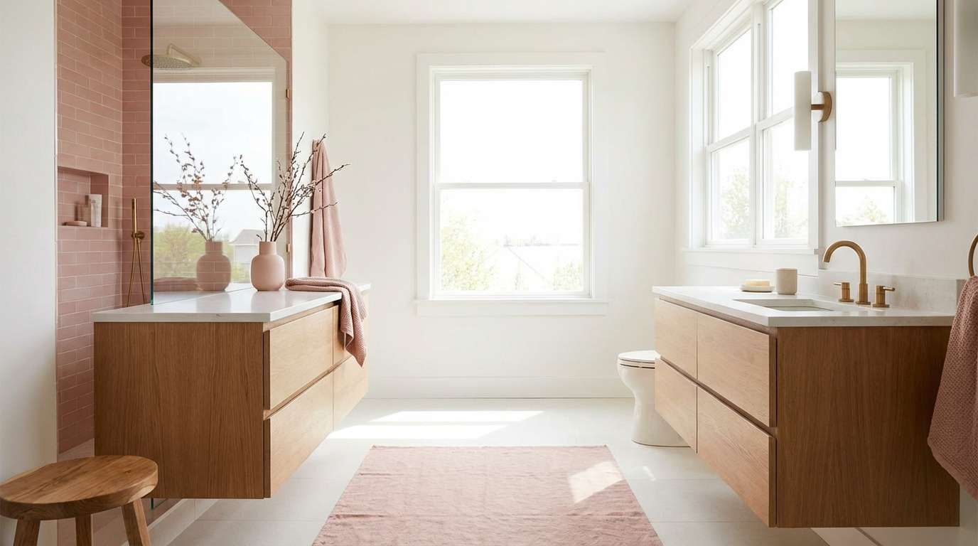 blush powder room idea