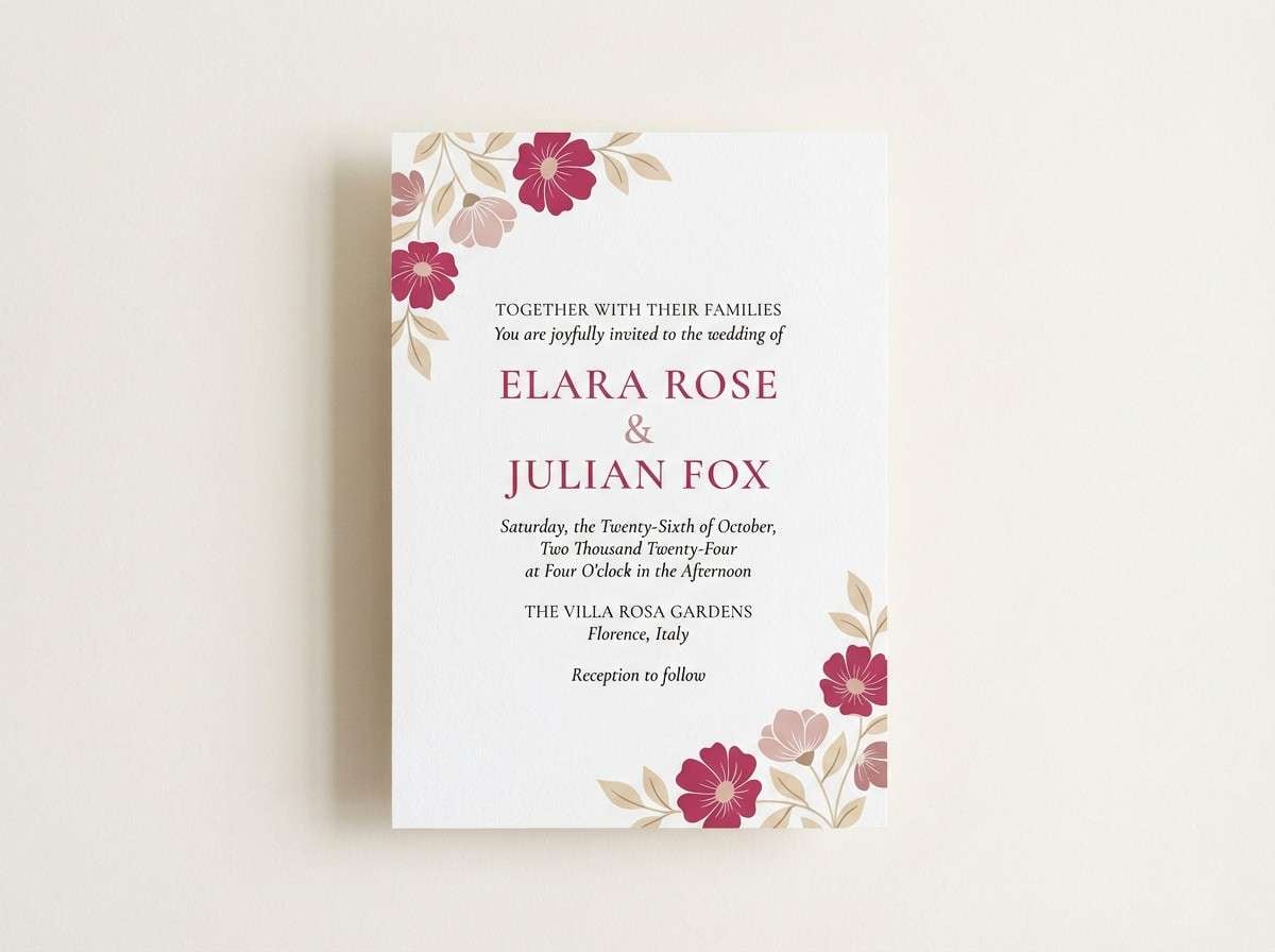 rose sorbet wedding invite