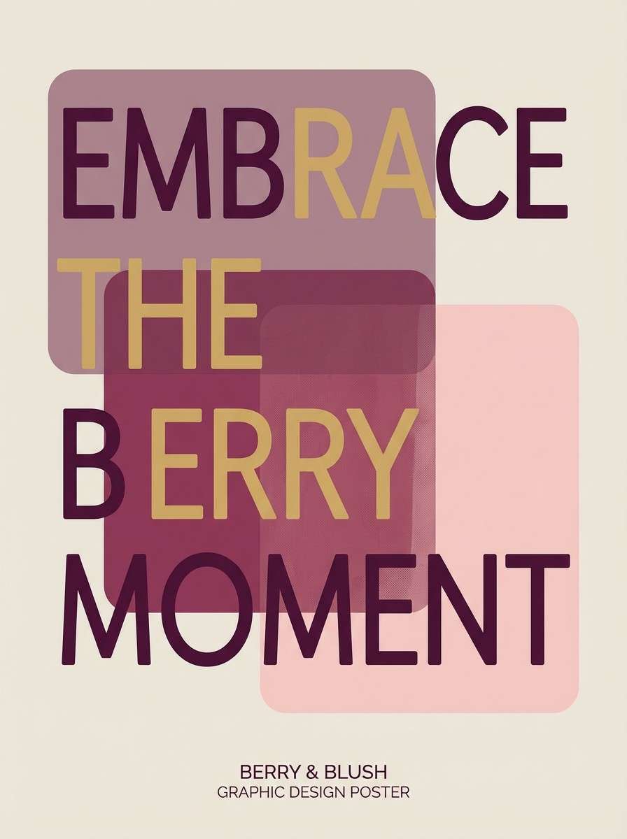 mauve berry typography poster