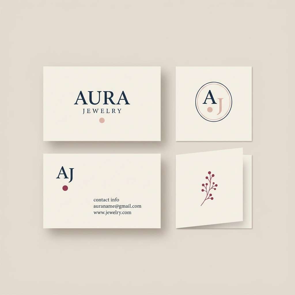 minimal jewelry business cards