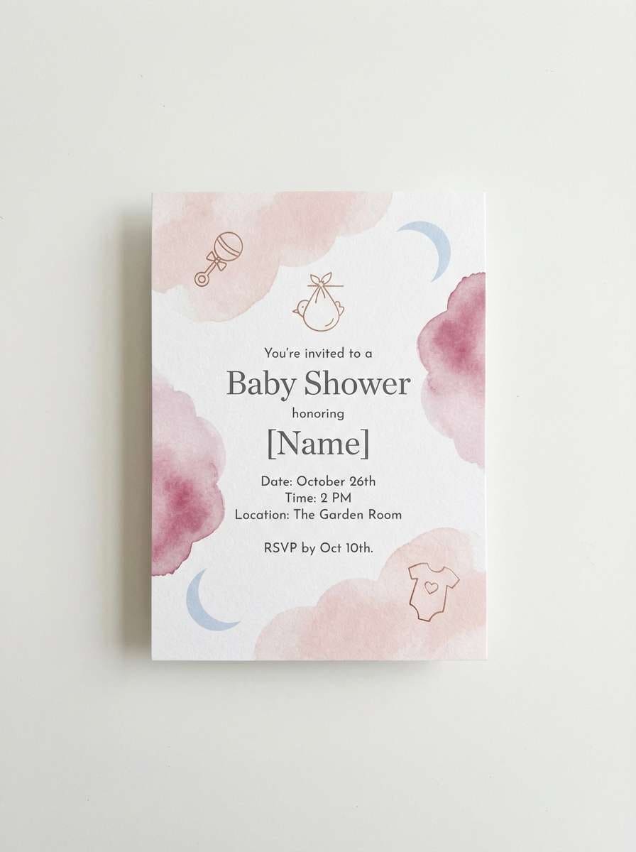soft baby shower invite