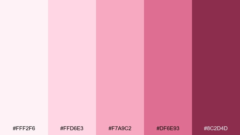 blush rose monochromatic color palette with hex codes