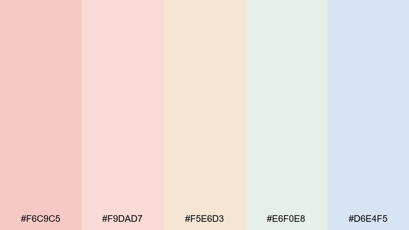 blush sand pastel color palette with hex codes