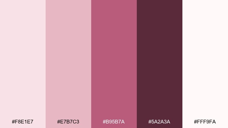 blush satin glamorous color palette with hex codes