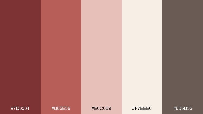 blush stone tuscan red color palette with hex codes