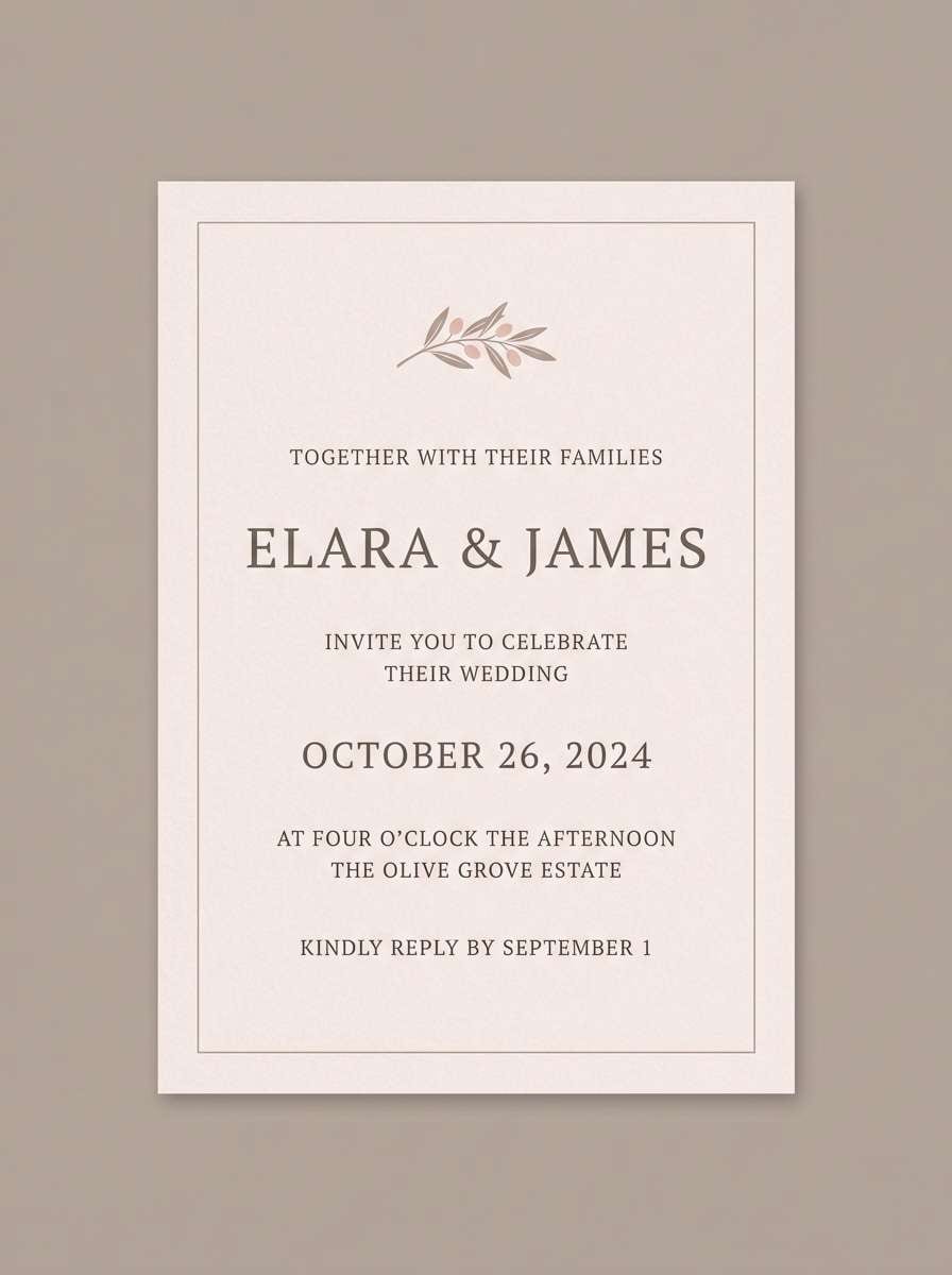 blush taupe invitation