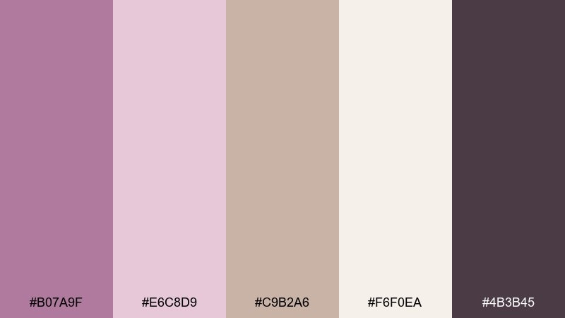 blush taupe studio color palette with hex codes