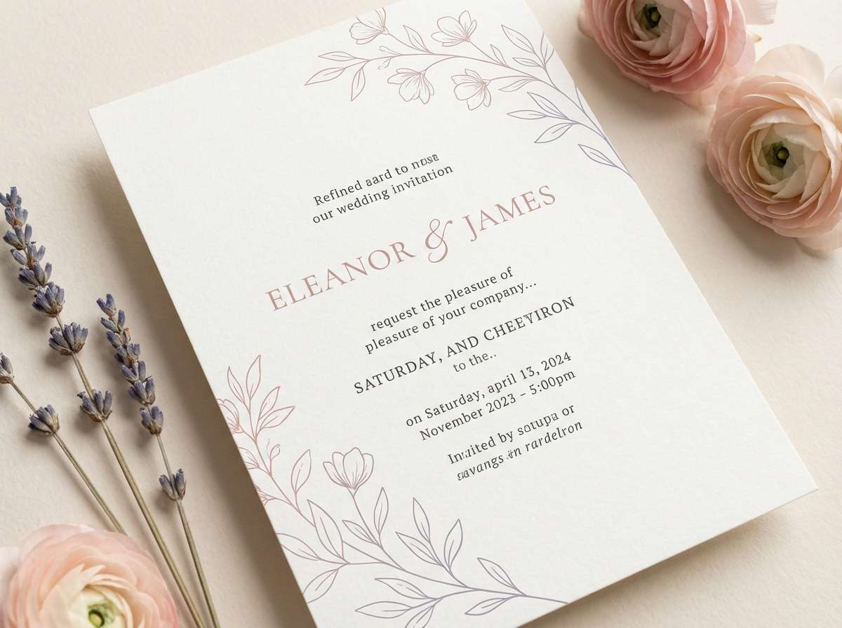 blush wedding invitation layout