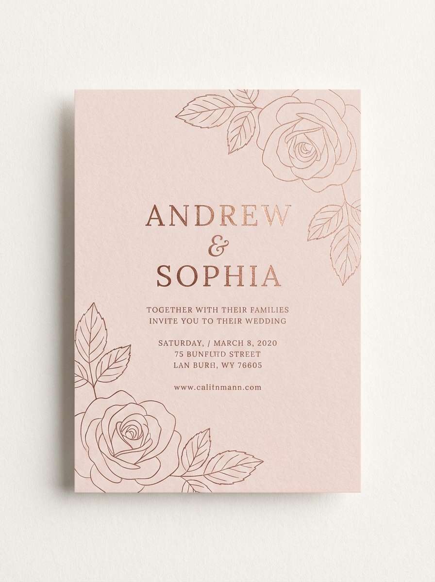 blush wedding invitation