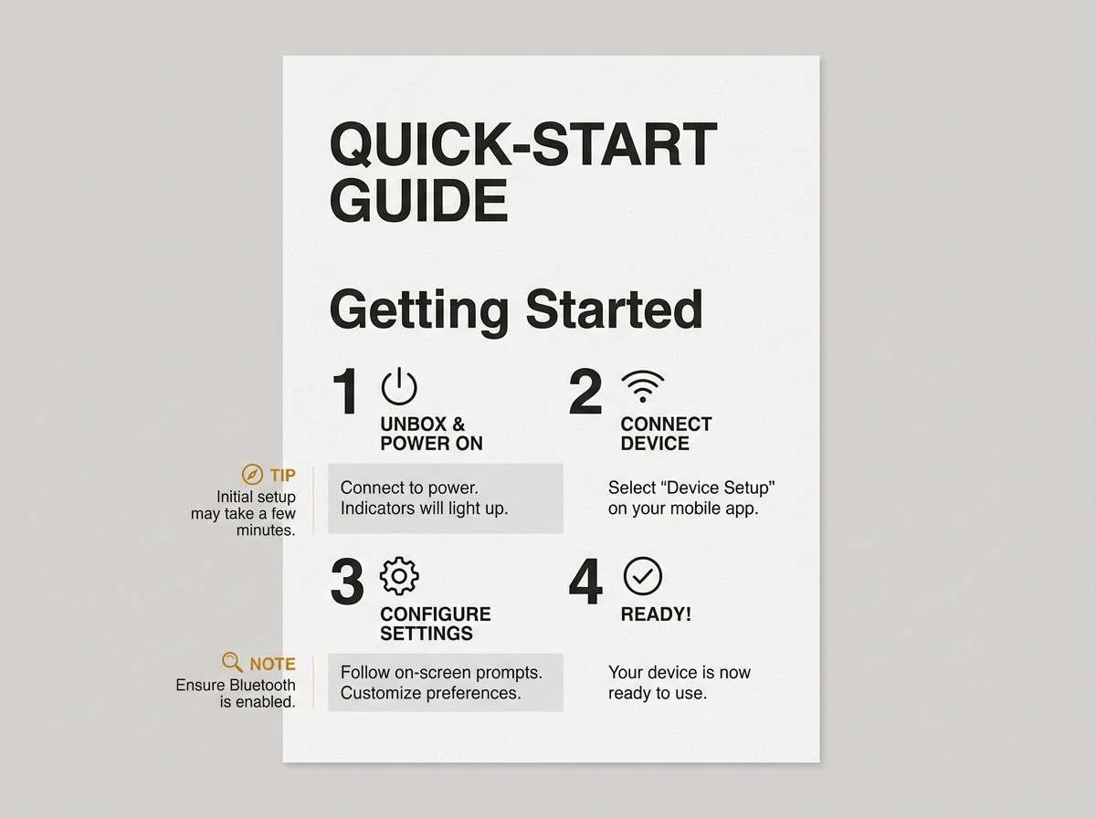 quick start guide page