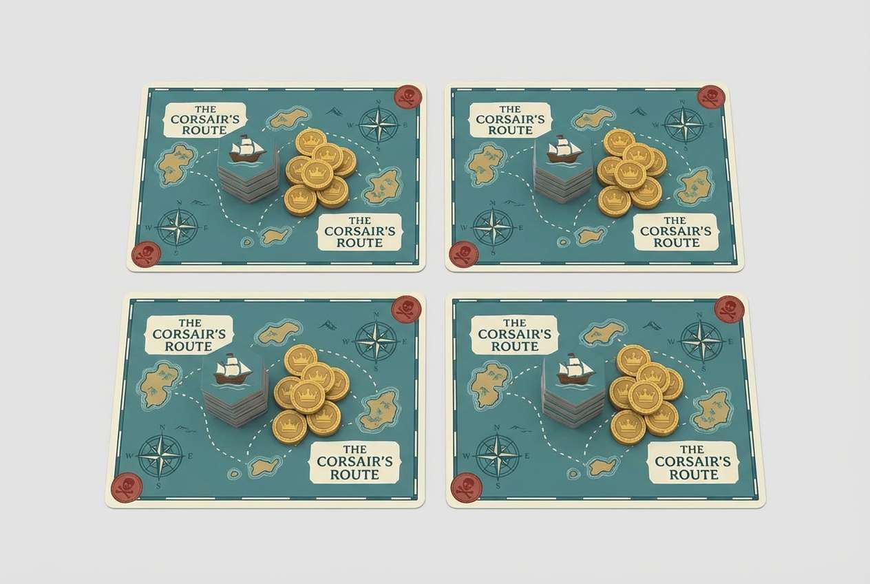 pirate map cards set