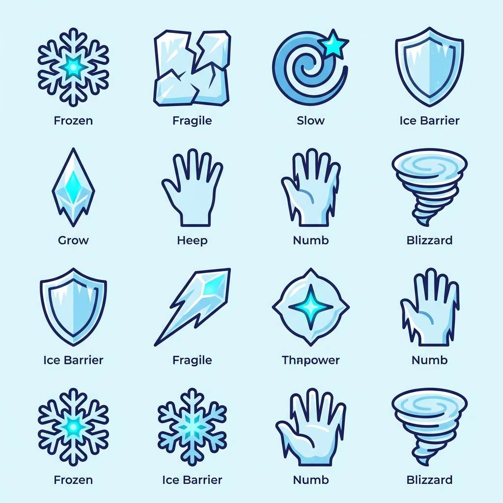 winter spell icon set