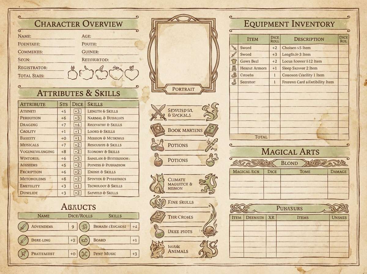 rpg player sheet