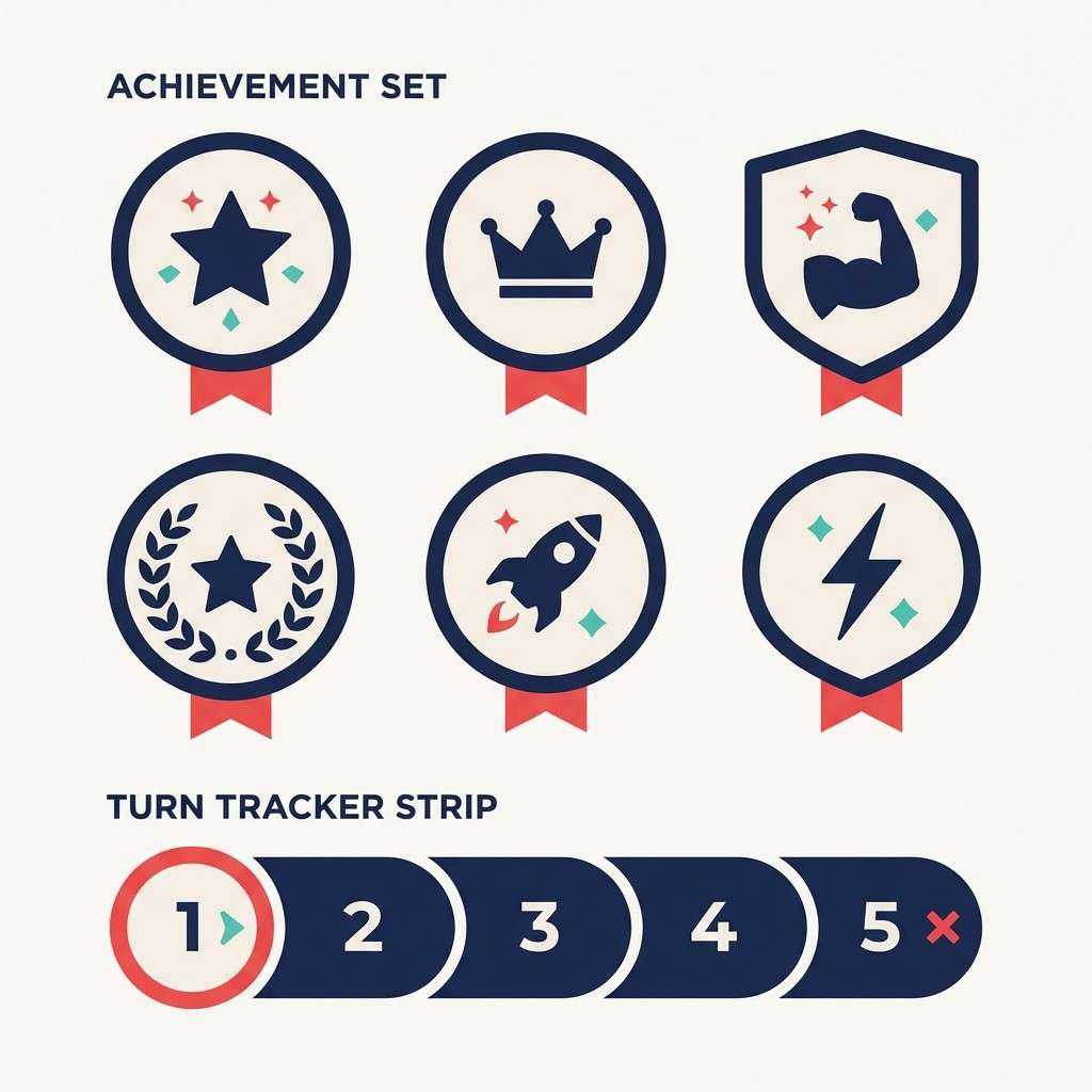 achievement badges set