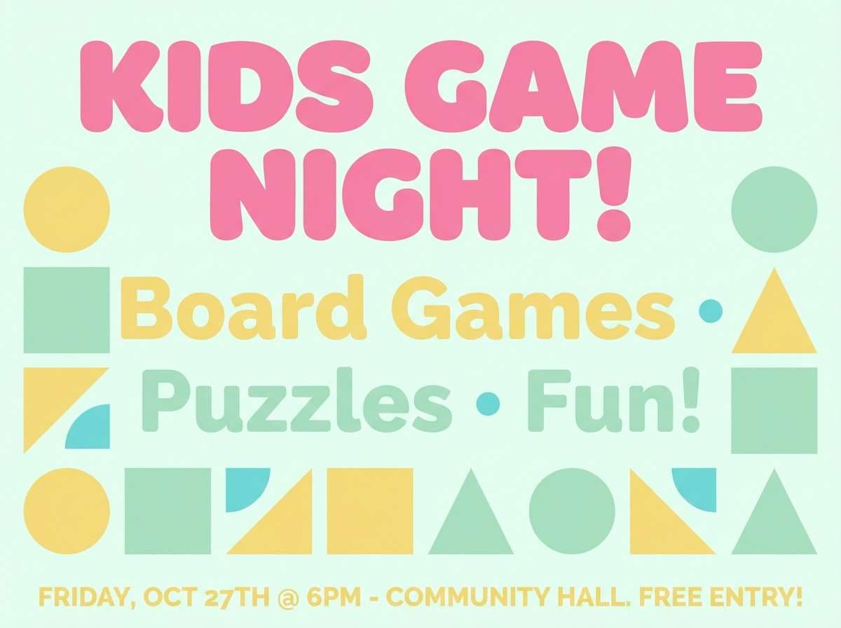 kids game night poster
