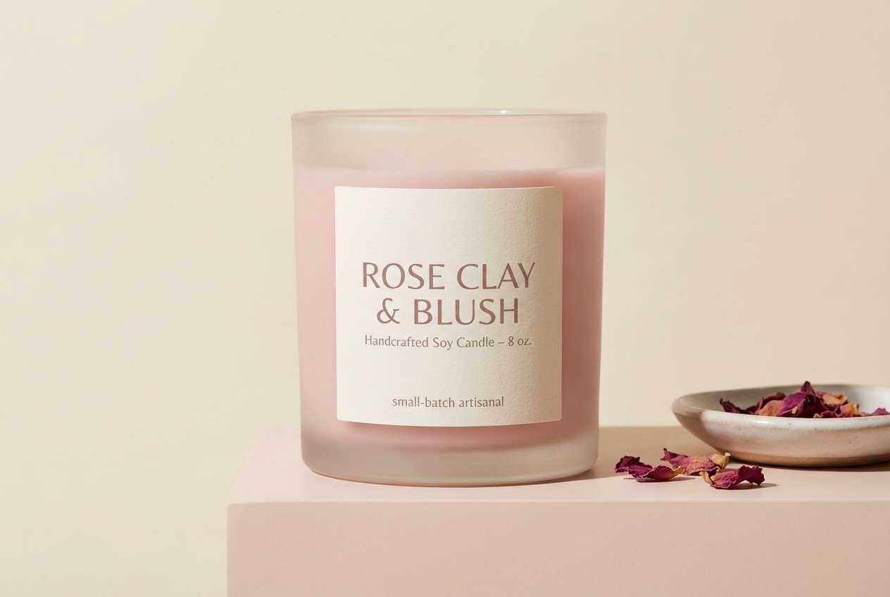 candle label studio mockup