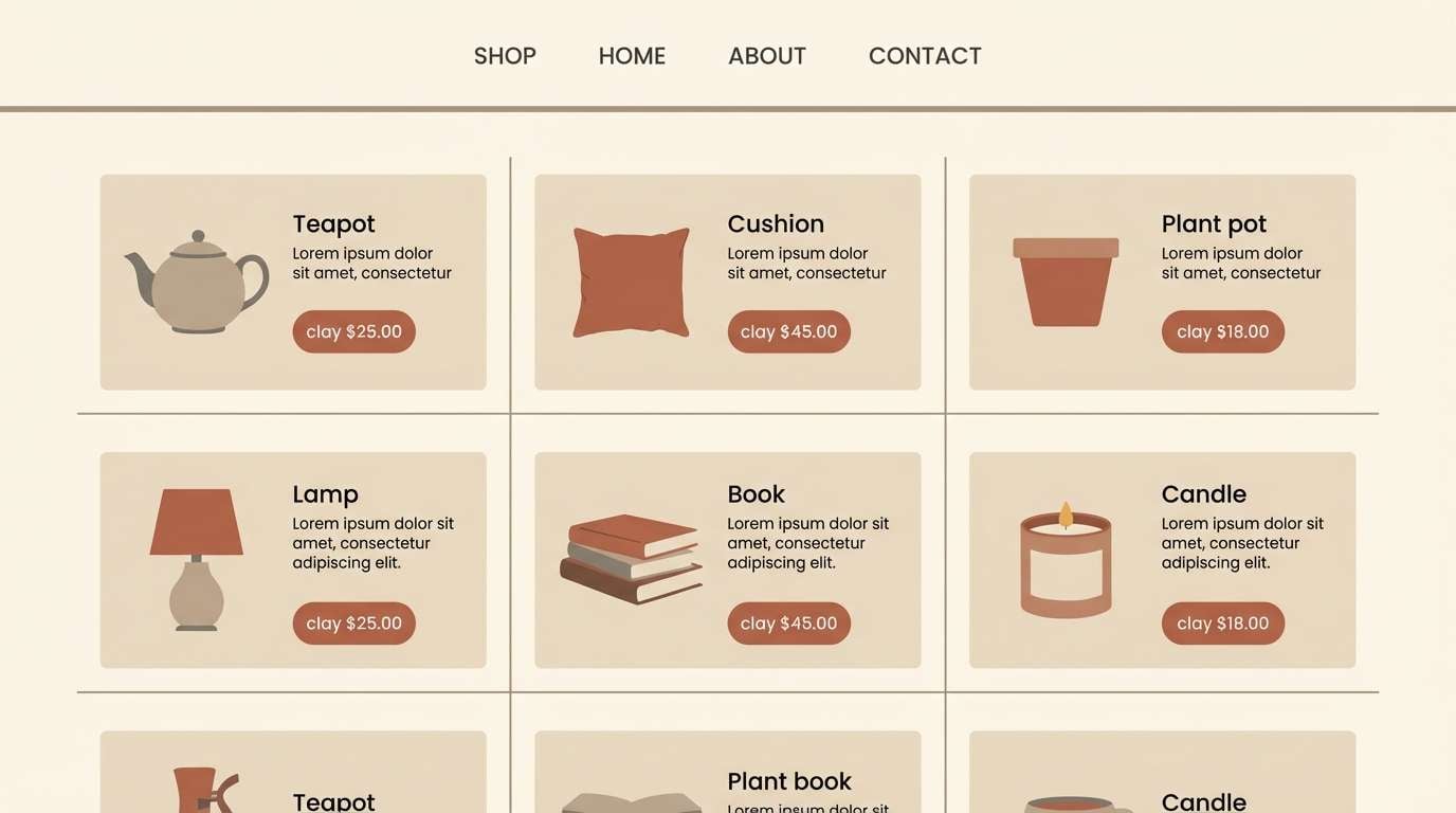 ecommerce product grid ui