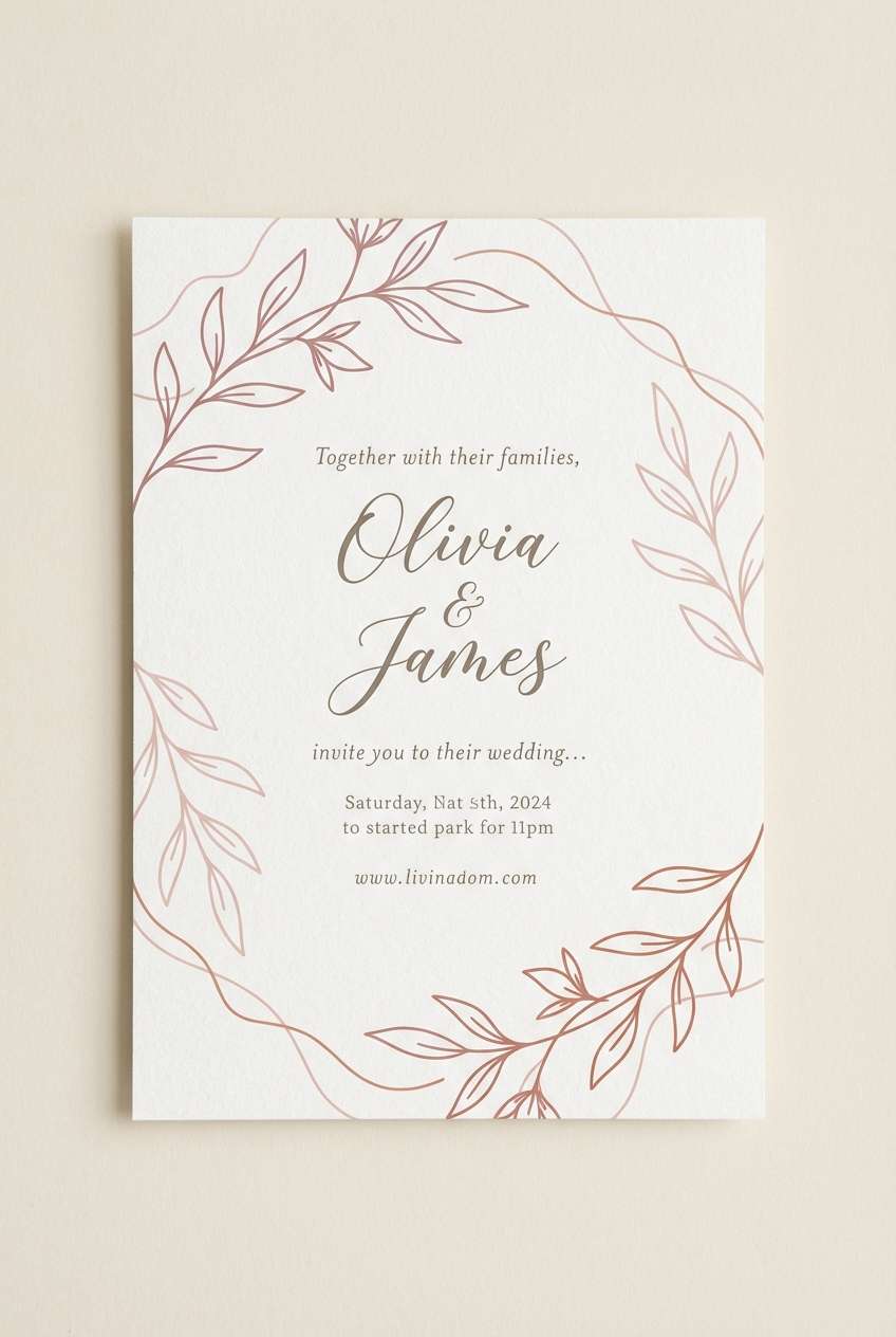 boho wedding invite card