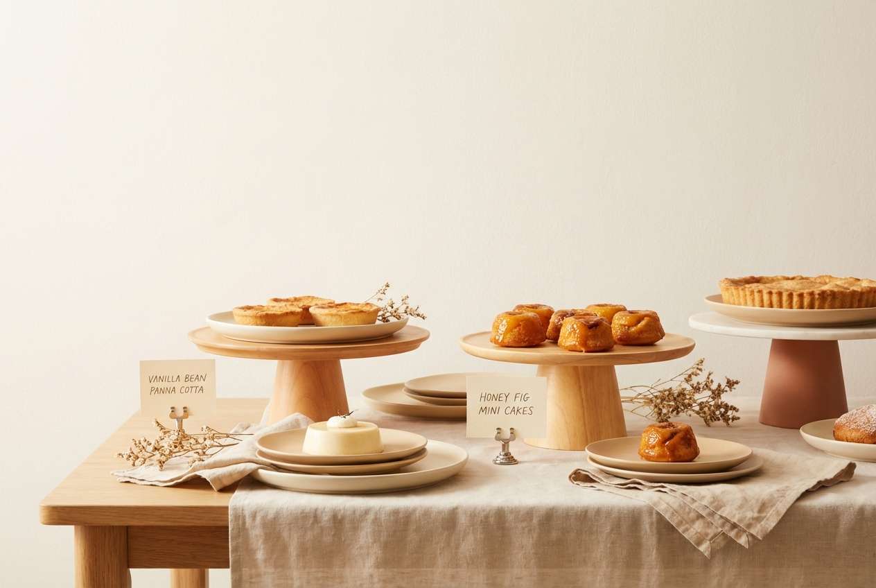 golden wheat dessert table