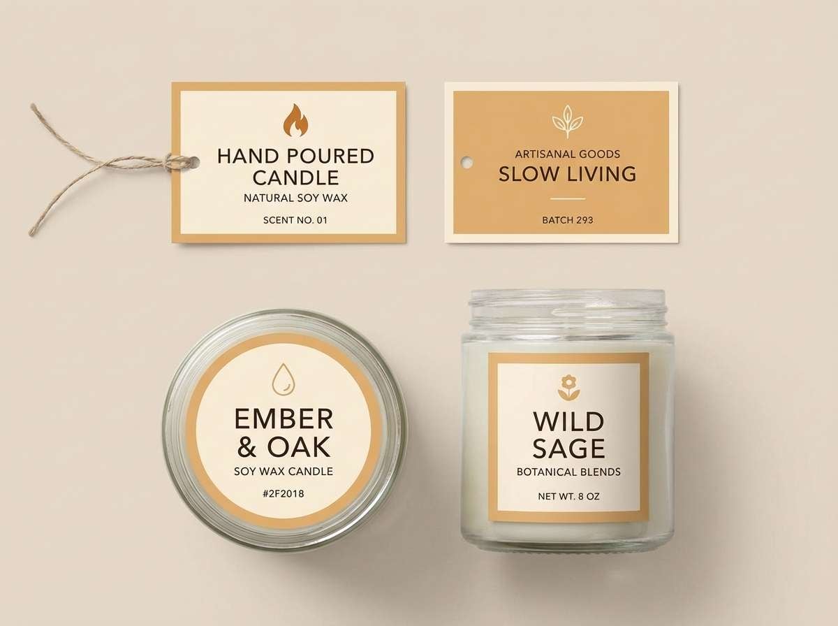 burnt honey candle label