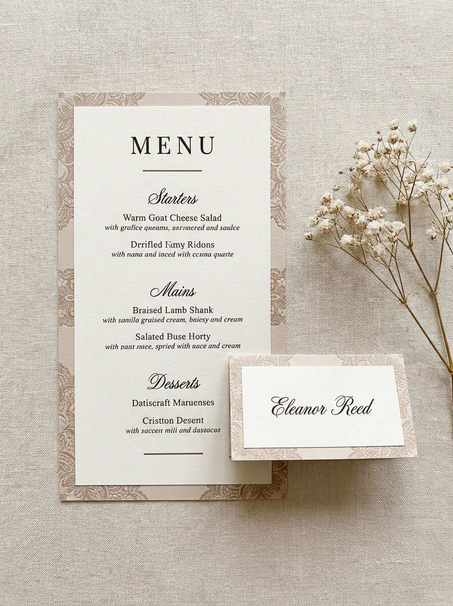 mocha lace menu cards
