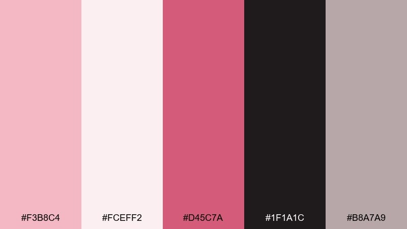 bold rose accent tea rose color palette with hex codes