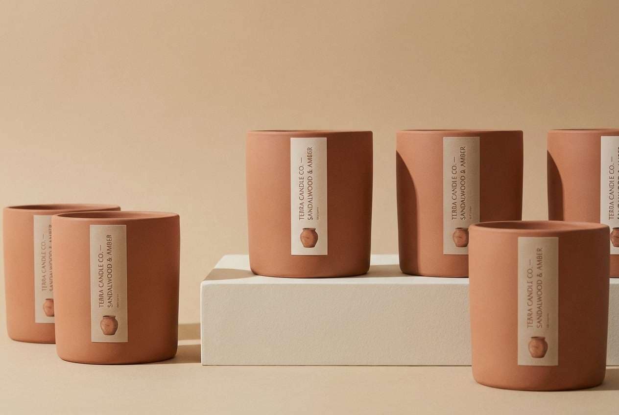 ceramic candle packaging shot
